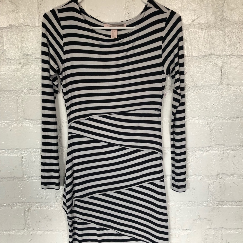 Long sleeve Dress- Bodycon - Cocktail- Stripe